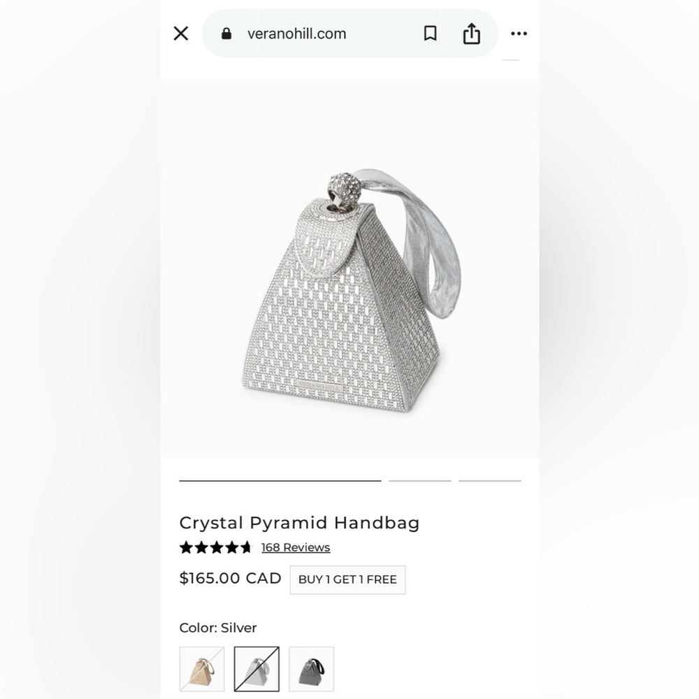 Verano Hill Crystal Pyramid Handbag - Silver